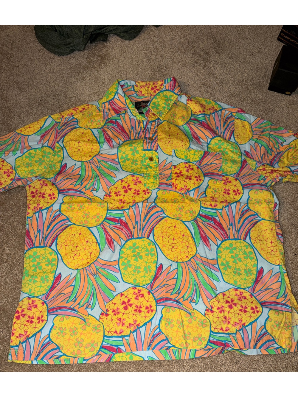 Chubbies Bright Pineapple Print Home Bedding Cover in Yellow and Blue